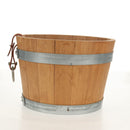 HERMES Bucket Groom Hand Bag Wood Beige Auth 145802V-5