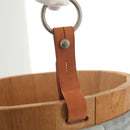 HERMES Bucket Groom Hand Bag Wood Beige Auth 145802V-7