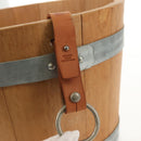 HERMES Bucket Groom Hand Bag Wood Beige Auth 145802V-8