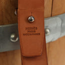 HERMES Bucket Groom Hand Bag Wood Beige Auth 145802V-9