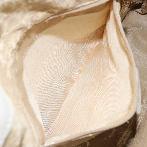 GUCCI Bamboo Hand Bag Leather 2way White Gold 001 3754 1638 Auth 145811