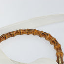 GUCCI Bamboo Hand Bag Leather 2way White Gold 001 3754 1638 Auth 145811-8