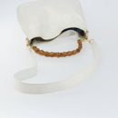 GUCCI Bamboo Hand Bag Leather 2way White Gold 001 3754 1638 Auth 145811-9