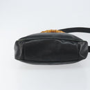 GUCCI Bamboo Hand Bag Leather 2way Black Gold 001 2123 1638 Auth 145812-11