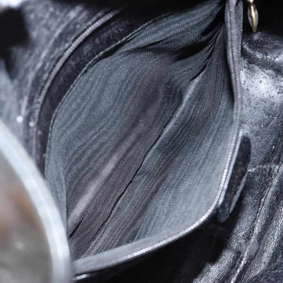 GUCCI Bamboo Hand Bag Leather 2way Black Gold 001 2123 1638 Auth 145812