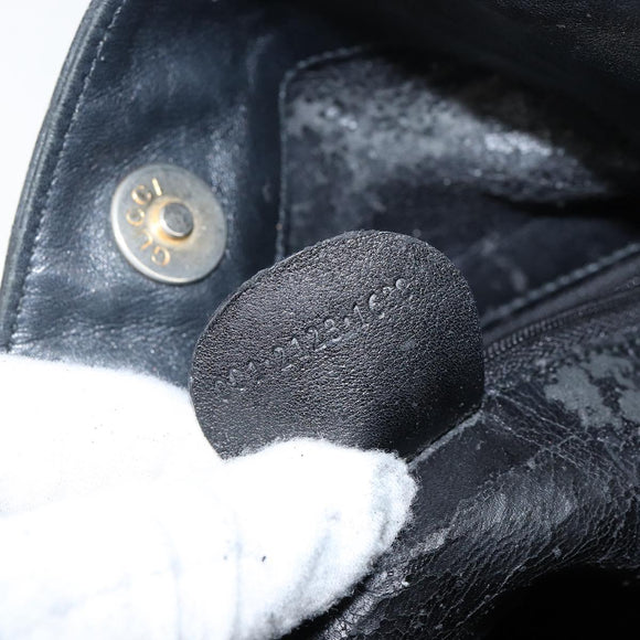 GUCCI Bamboo Hand Bag Leather 2way Black Gold 001 2123 1638 Auth 145812