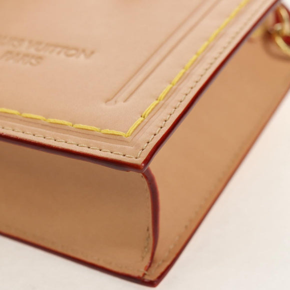 LOUIS VUITTON LV Name Tag XL Clutch Bag Leather Beige M82225 LV Auth 145840SM