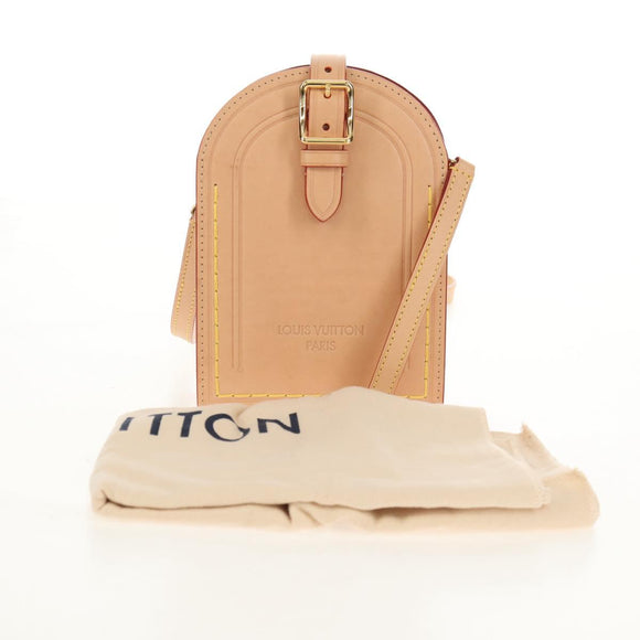 LOUIS VUITTON LV Namensschild XL Clutch Tasche Leder Beige M82225 LV Auth 145840SM