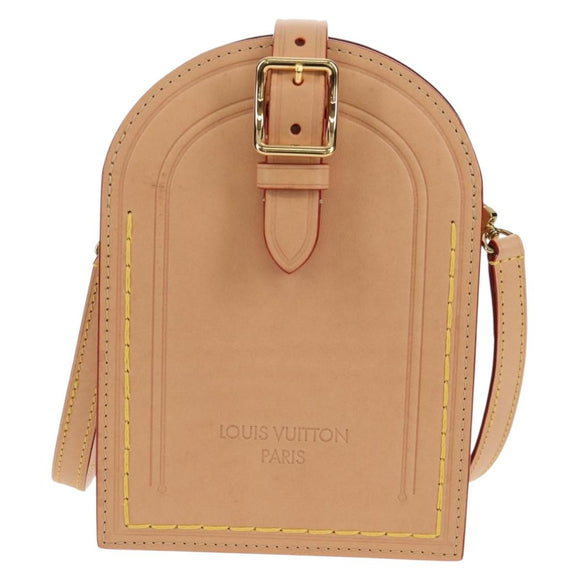 LOUIS VUITTON LV Namensschild XL Clutch Tasche Leder Beige M82225 LV Auth 145840SM