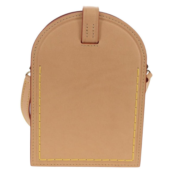 LOUIS VUITTON LV Name Tag XL Clutch Bag Leather Beige M82225 LV Auth 145840SM