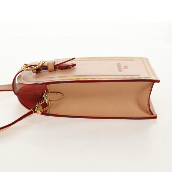 LOUIS VUITTON LV Namensschild XL Clutch Tasche Leder Beige M82225 LV Auth 145840SM
