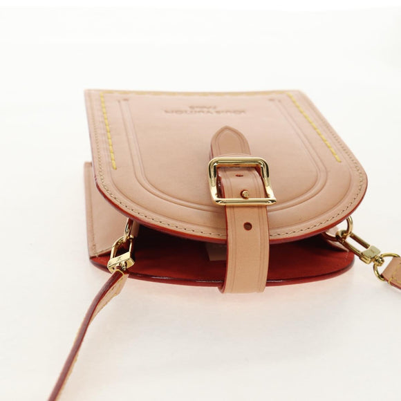 LOUIS VUITTON LV Namensschild XL Clutch Tasche Leder Beige M82225 LV Auth 145840SM