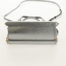 LOEWE Anagram Hand Bag Leather 2way Silver Auth 145842SM-5