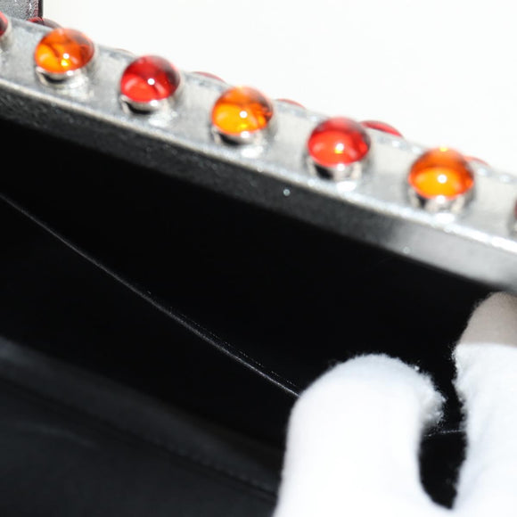 LOEWE Anagram Hand Bag Leather 2way Silver Auth 145842SM