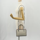 LOEWE Anagram Hand Bag Leather 2way Silver Auth 145842SM-28