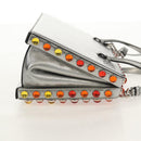 LOEWE Anagram Hand Bag Leather 2way Silver Auth 145842SM-4