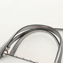 LOEWE Anagram Hand Bag Leather 2way Silver Auth 145842SM-14