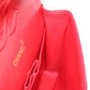 CHANEL Matelasse 25 Double Flap Chain Shoulder Bag Satin Red Gold CC Auth 145843-26