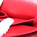 CHANEL Matelasse 25 Double Flap Chain Shoulder Bag Satin Red Gold CC Auth 145843-29