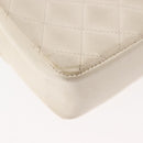 CHANEL Chain Mini Shoulder Bag Lamb Skin White Gold CC Auth 145844-17