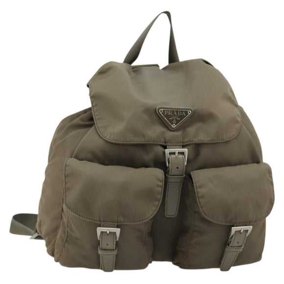 PRADA Rucksack Nylon Grau Silber Original 145848