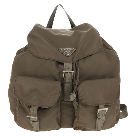 PRADA Backpack Nylon Gray Silver Auth 145848