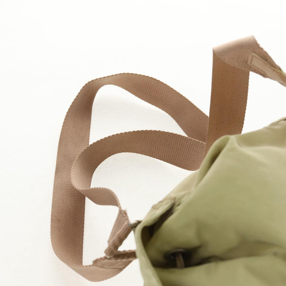 PRADA Backpack Nylon Beige Silver Auth 145849