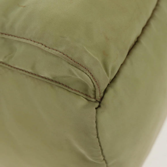 PRADA Backpack Nylon Beige Silver Auth 145849