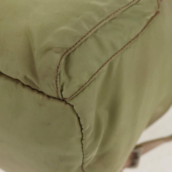 PRADA Backpack Nylon Beige Silver Auth 145849