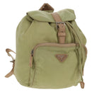 PRADA Backpack Nylon Beige Silver Auth 145849-1
