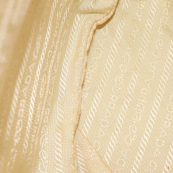 PRADA Backpack Nylon Beige Silver Auth 145849