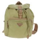 PRADA Backpack Nylon Beige Silver Auth 145849-13