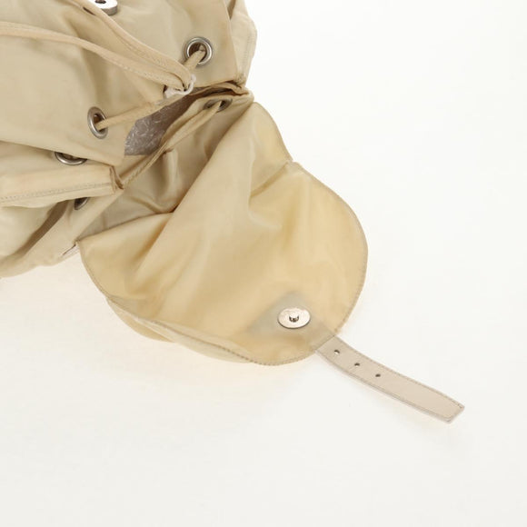 PRADA Backpack Nylon White Silver Auth 145850