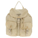 PRADA Backpack Nylon White Silver Auth 145850-13