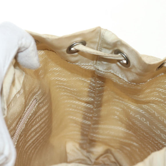 PRADA Backpack Nylon White Silver Auth 145850