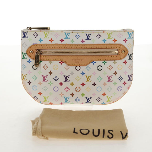 LOUIS VUITTON Monogram Multicolor Pochette GM Pouch White M60027 Auth 145858A
