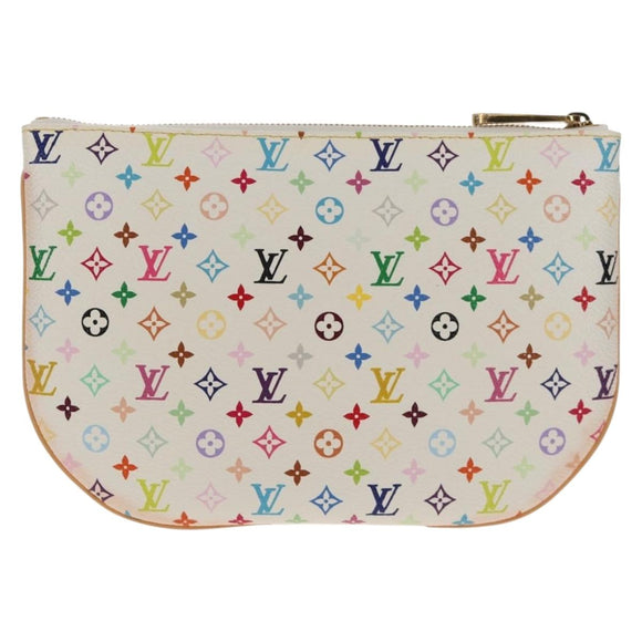 LOUIS VUITTON Monogram Multicolor Pochette GM Pouch White M60027 Auth 145858A