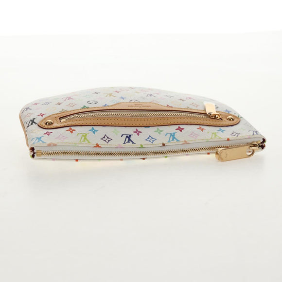 LOUIS VUITTON Monogram Multicolor Pochette GM Pouch White M60027 Auth 145858A