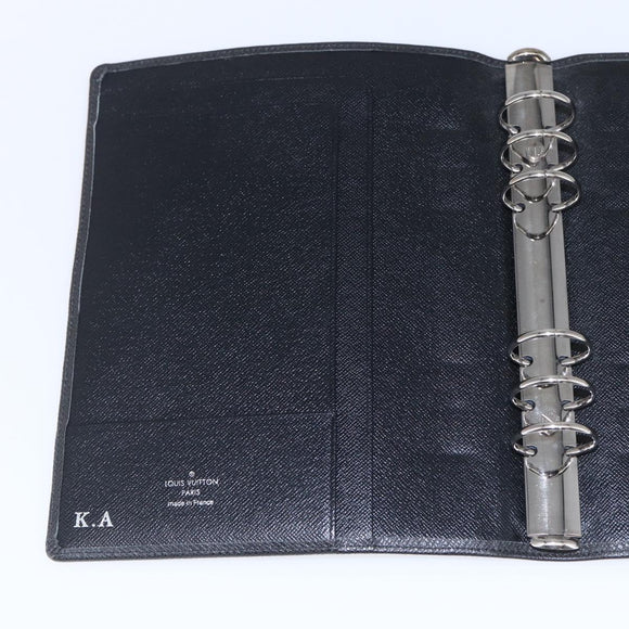 LOUIS VUITTON Taiga Agenda GM Day Planner Cover Black R20232 LV Auth 145864
