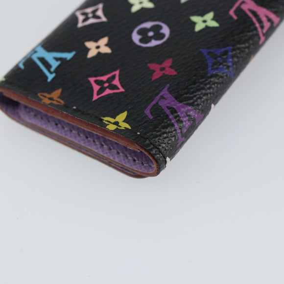 LOUIS VUITTON Monogram Multicolor Multicles 4 Key Case Black M93732 Auth 145870