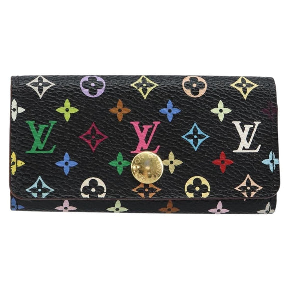 LOUIS VUITTON Monogram Multicolor Multicles 4 Key Case Black M93732 Auth 145870