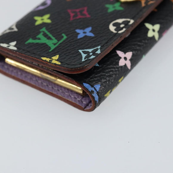 LOUIS VUITTON Monogram Multicolor Multicles 4 Key Case Black M93732 Auth 145870