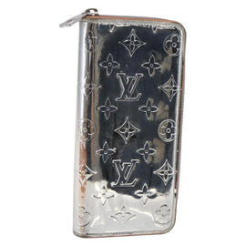 LOUIS VUITTON Mirror Zippy WalletVertical Wallet Silver M80808 Auth 145872