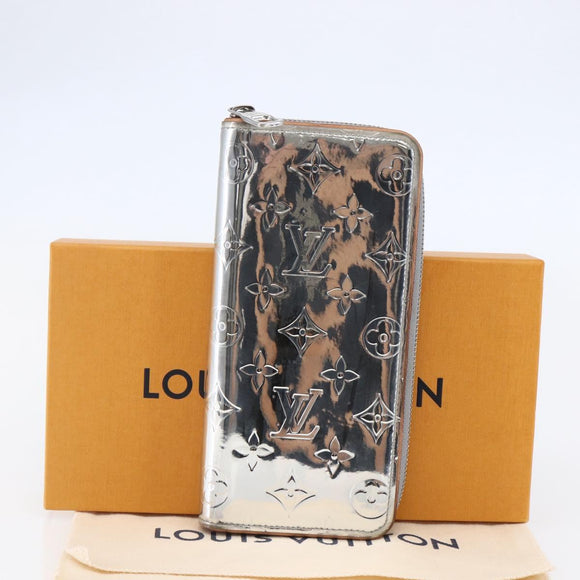 LOUIS VUITTON Mirror Zippy WalletVertical Wallet Silver M80808 Auth 145872