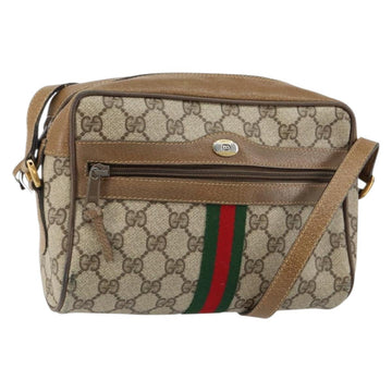 GUCCI GG Supreme Web Sherry Line Bag PVC Beige Gold 56 02 004 Auth 145876