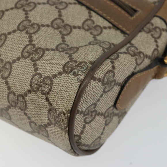 GUCCI GG Supreme Web Sherry Line Bag PVC Beige Gold 56 02 004 Auth 145876