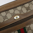 GUCCI GG Supreme Web Sherry Line Bag PVC Beige Gold 56 02 004 Auth 145876-14
