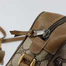 GUCCI GG Supreme Web Sherry Line Bag PVC Beige Gold 56 02 004 Auth 145876-16