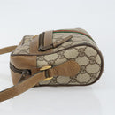 GUCCI GG Supreme Web Sherry Line Bag PVC Beige Gold 56 02 004 Auth 145876-5