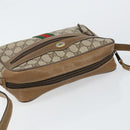 GUCCI GG Supreme Web Sherry Line Bag PVC Beige Gold 56 02 004 Auth 145876-6